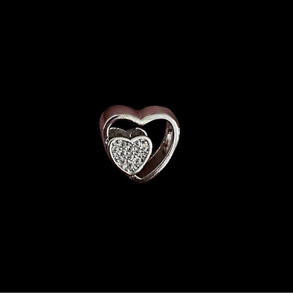 Jewelry - Hearts love charm with cubic zirconia stones - Final price!
